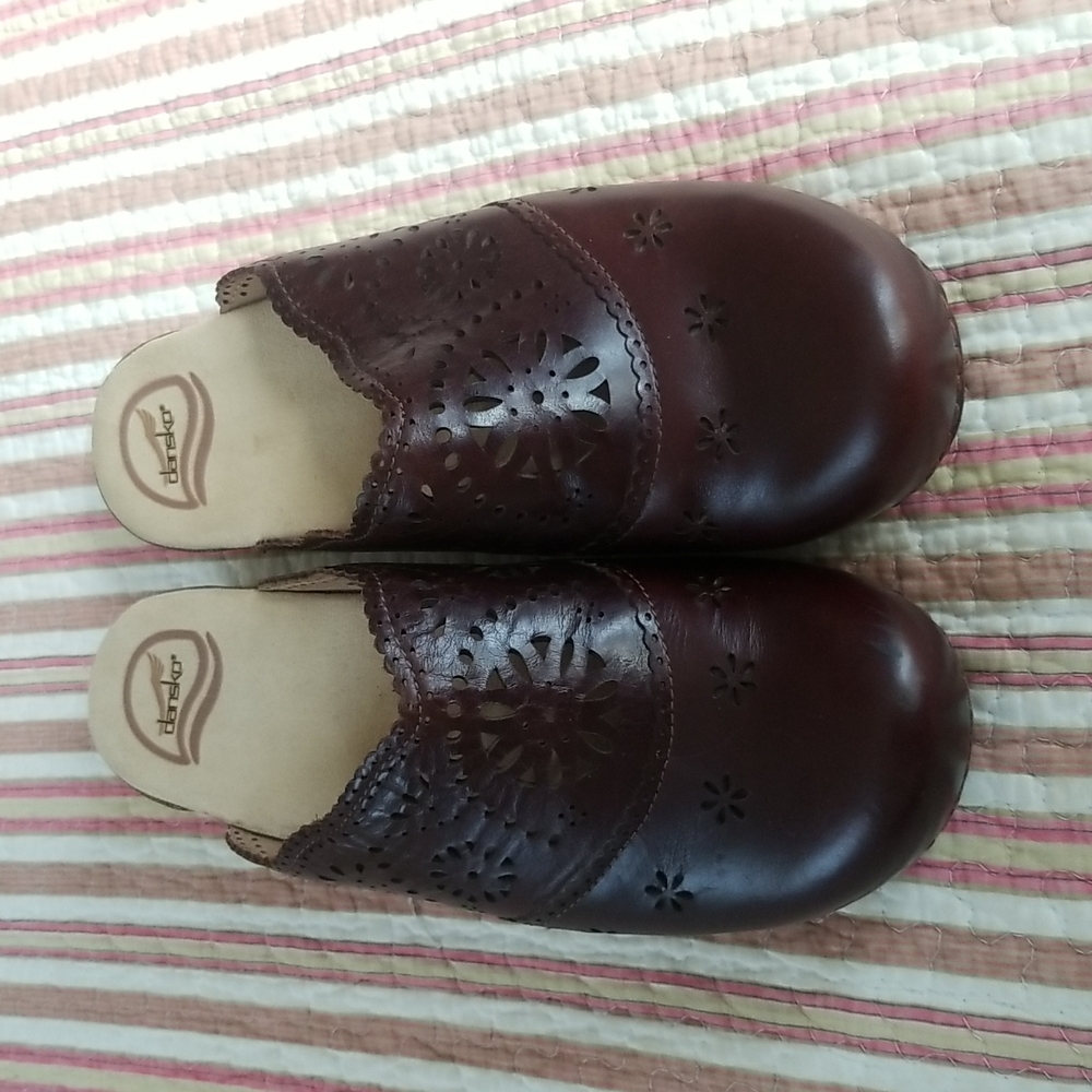 Dansko Leather Upper/Lining Brown Clogs - image 1